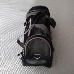 BERGAN Soft Side Pet Cat Carrier Black Tan Excellent Condition